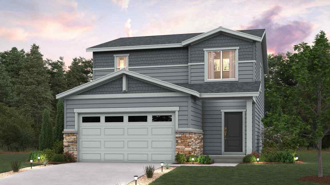 A house with a garage.