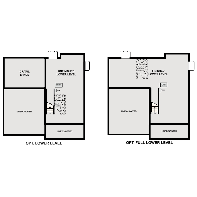 Diagram. Ontario Floorplan, Basement Options