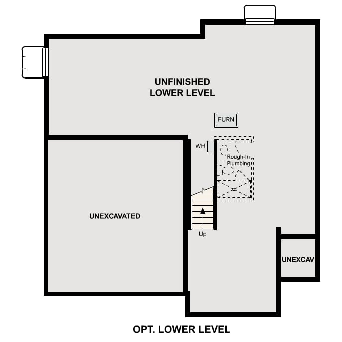 Diagram. Powell Floorplan, Basement Option