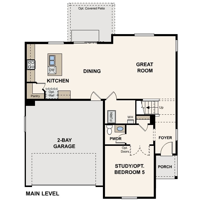 Diagram, engineering drawing. Powell Floorplan, Main Level