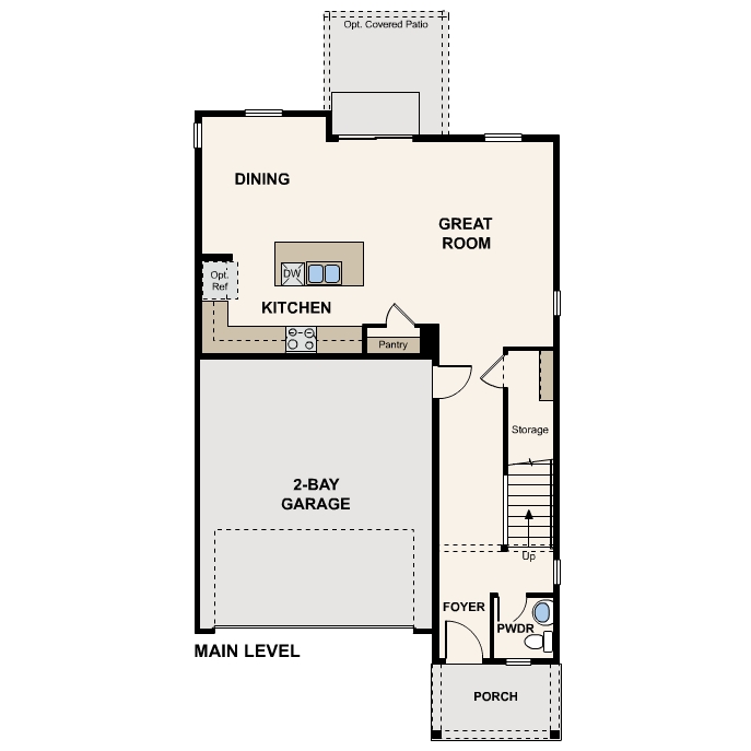 Diagram, engineering drawing. Standley Floorplan, Main Level