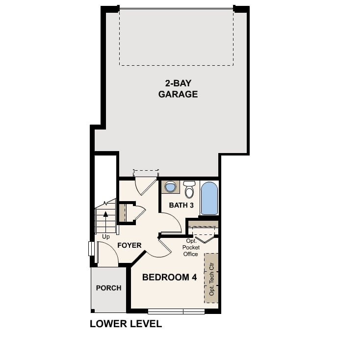 Diagram, engineering drawing. Westerly Floorplan, Lower Level