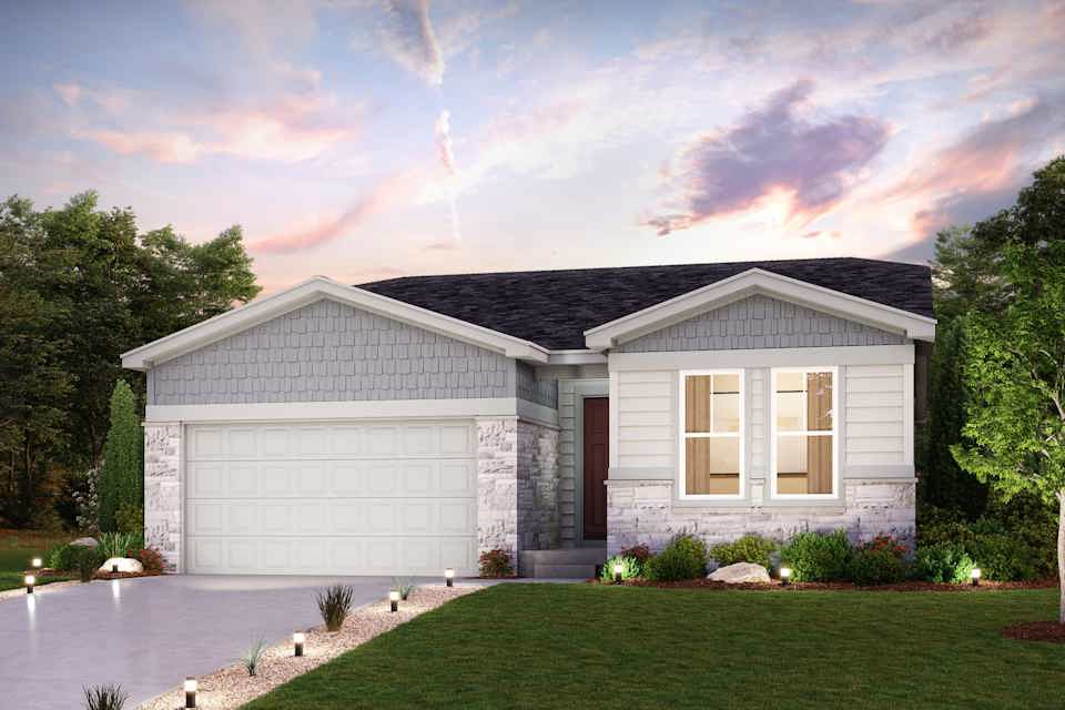 A house with a garage.