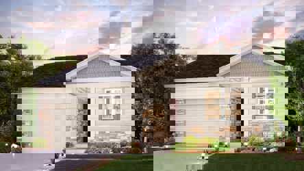 A house with a lawn and trees.