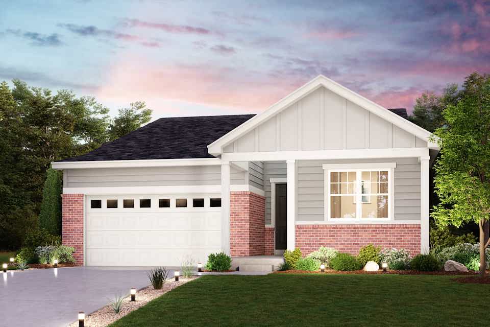 A house with a lawn and trees.