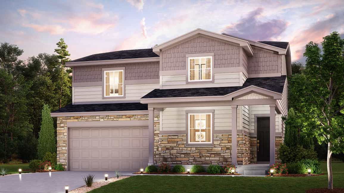 A house with a large front yard.