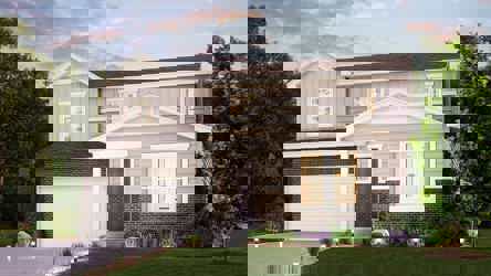 A house with a large front yard.