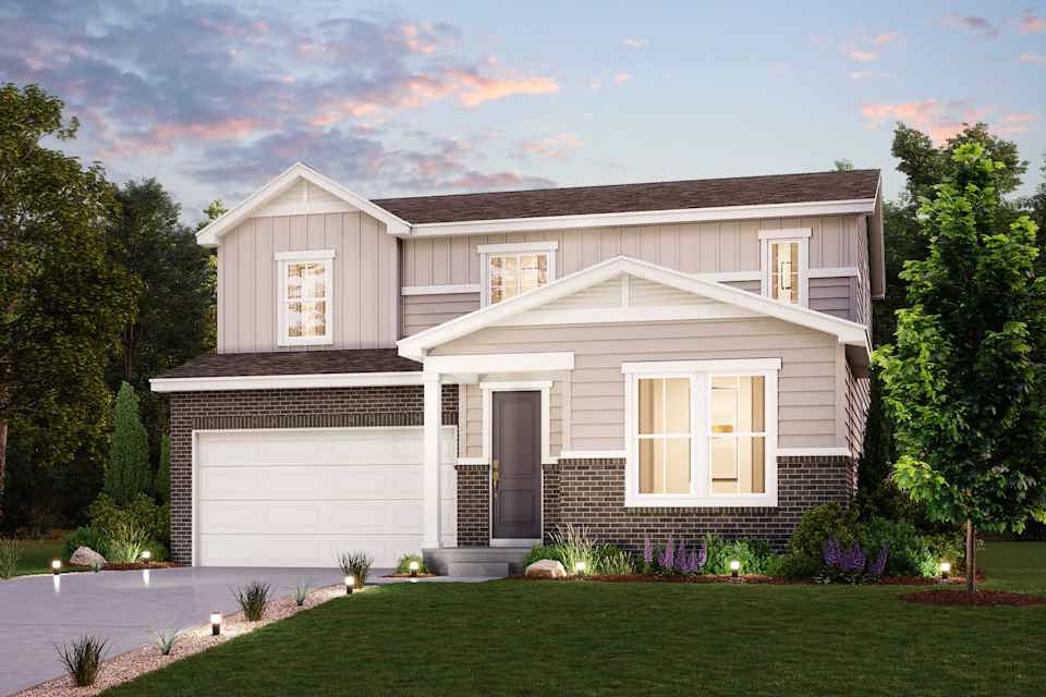 A house with a large front yard.