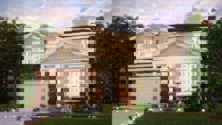 A house with a large front yard.