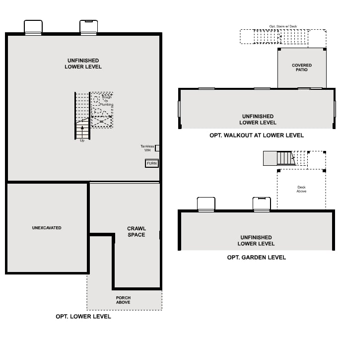 Diagram, engineering drawing. Cumberland Floorplan, Basement Options