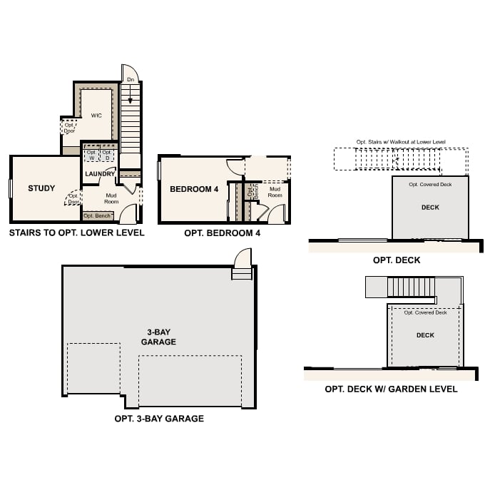 Diagram, engineering drawing. Cumberland Floorplan, Main Level Options
