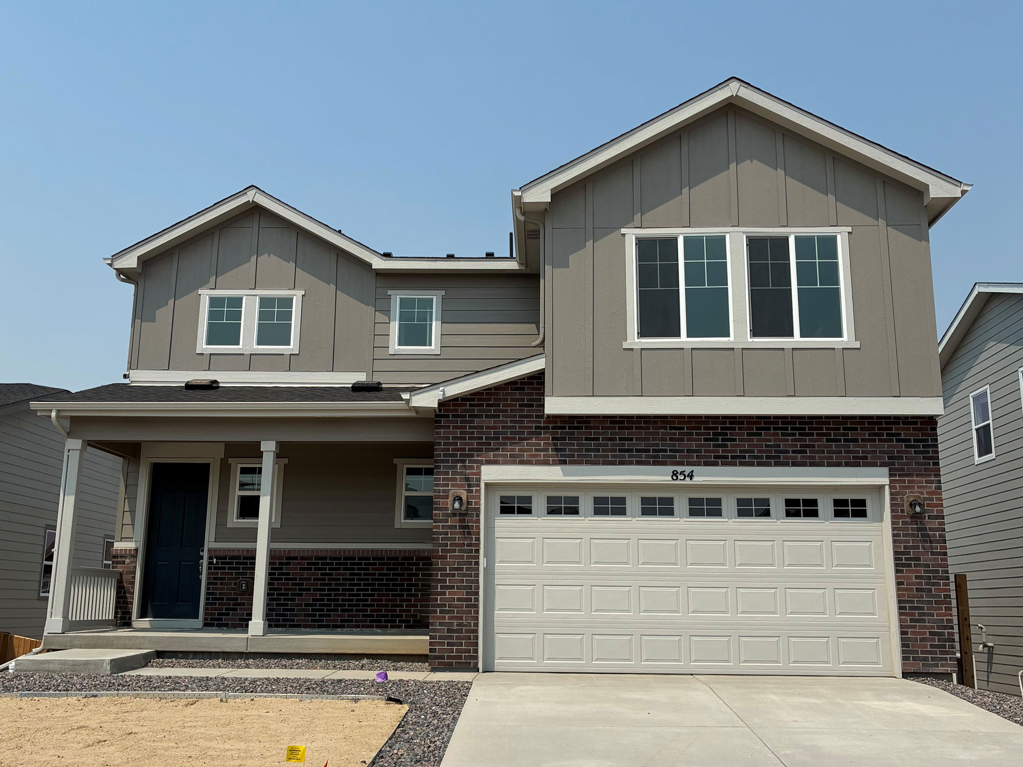 A house with a garage.