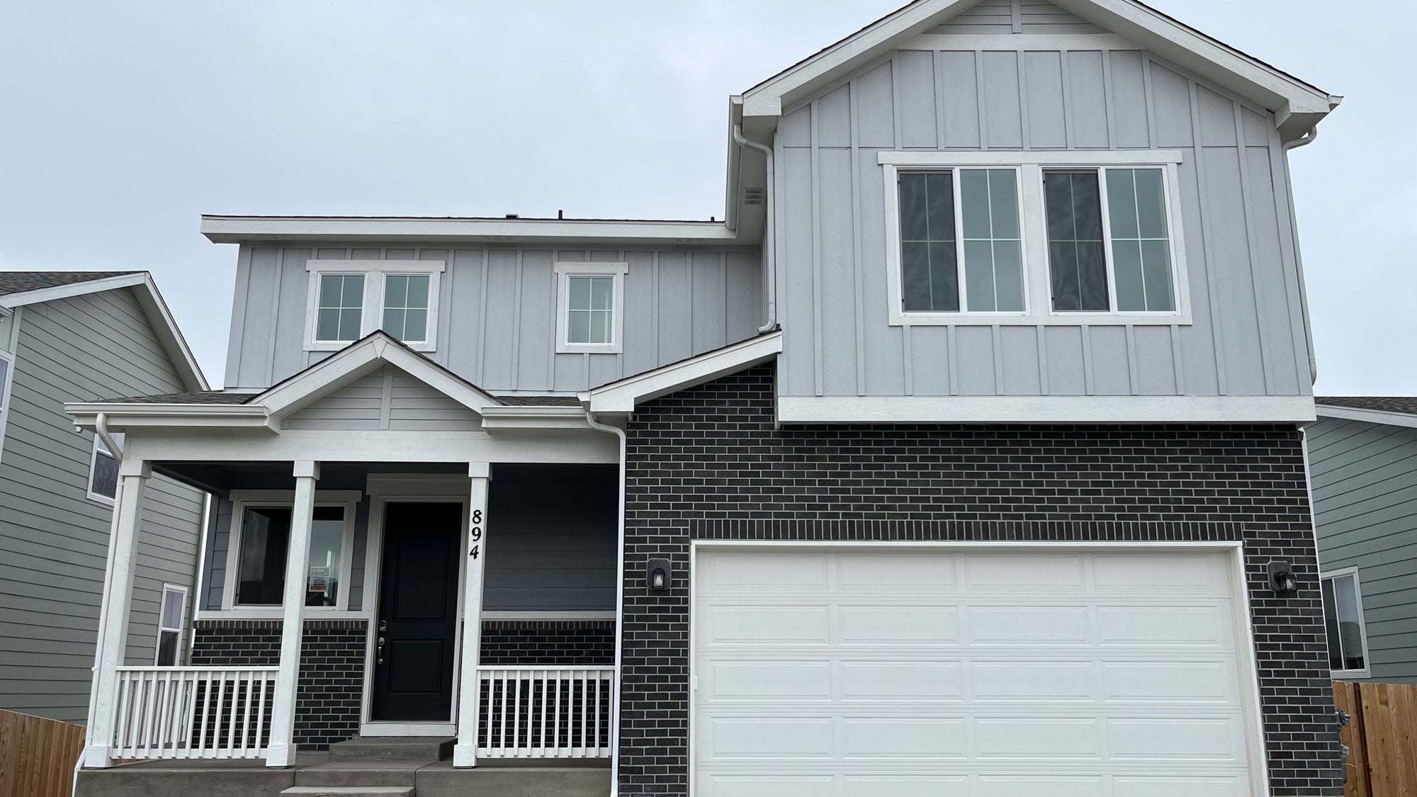 A house with a garage.