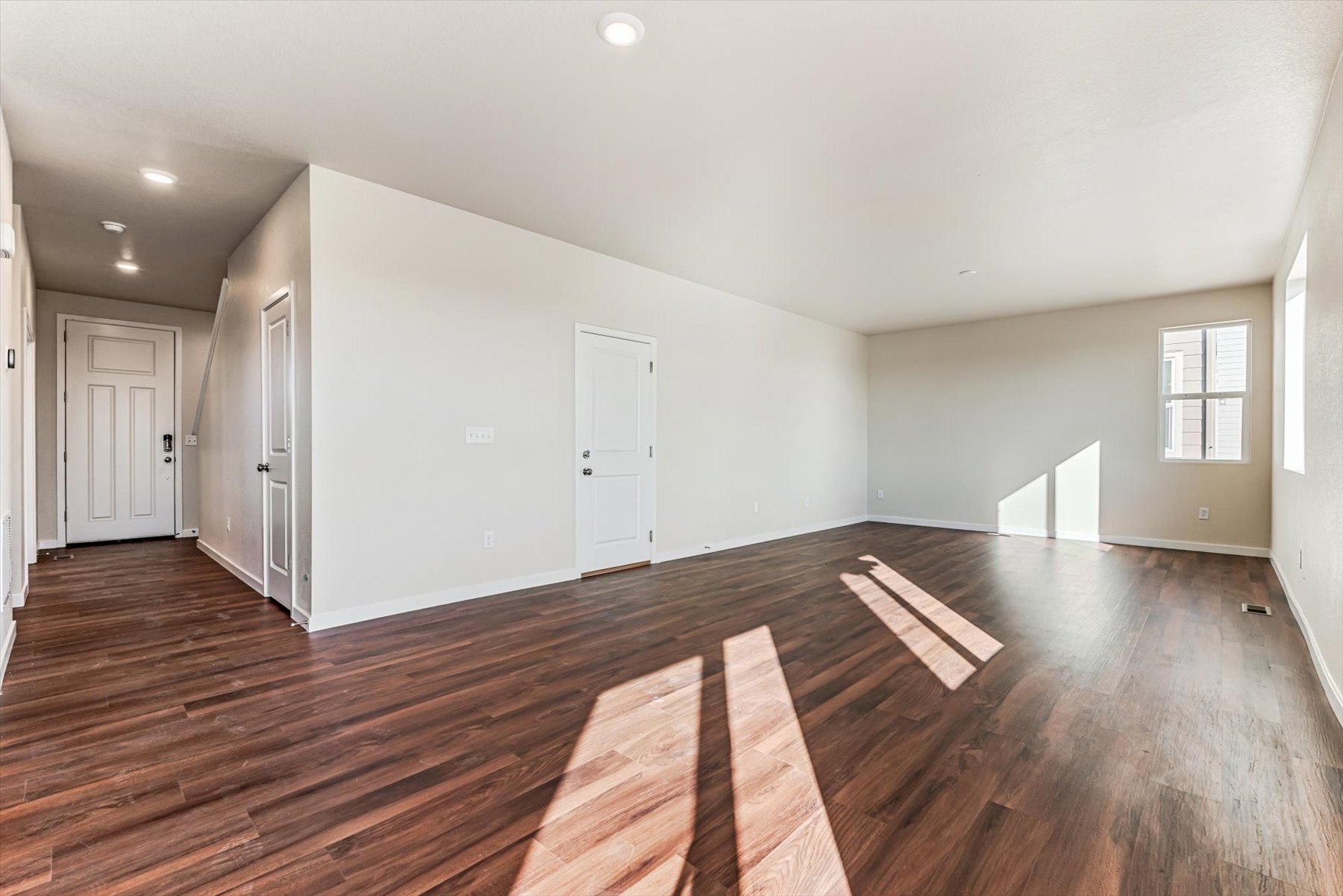 A room with white doors.