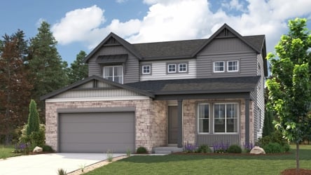 A house with a garage. Roosevelt Rendering Image, Elevation A