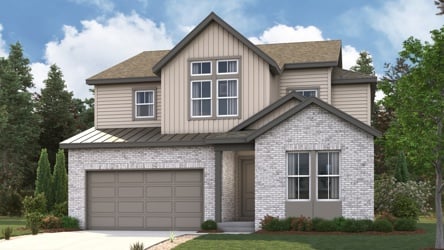 A house with a garage. Shenandoah Rendering Image, Elevation B