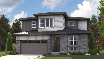 A house with a garage. Shenandoah Rendering Image, Elevation C