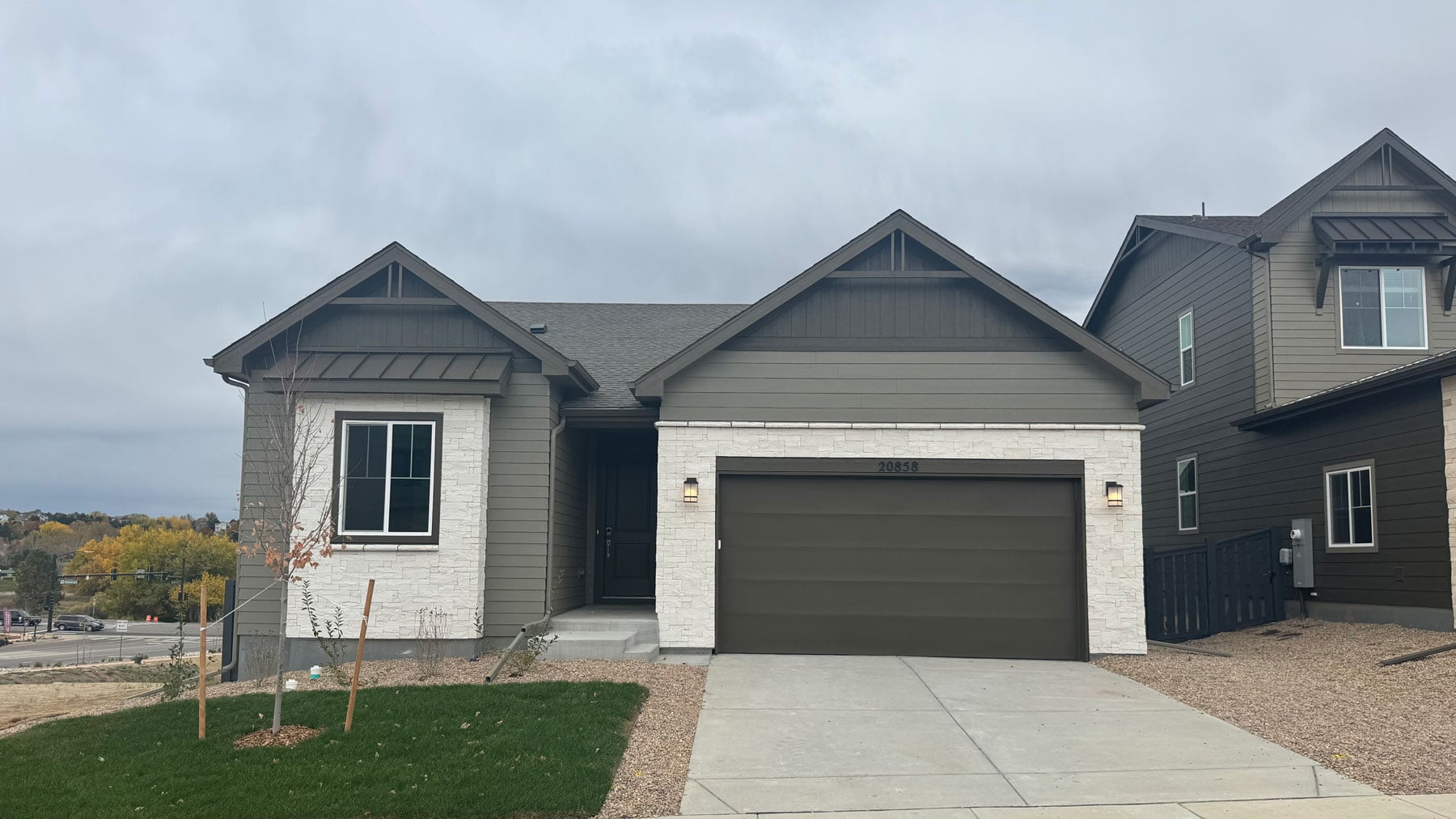 A house with a garage.