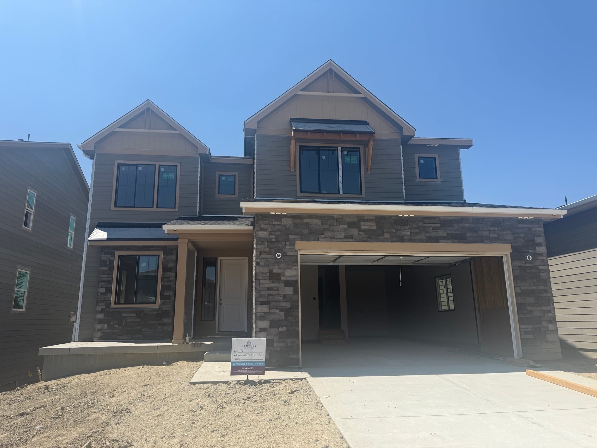 A house with a garage.