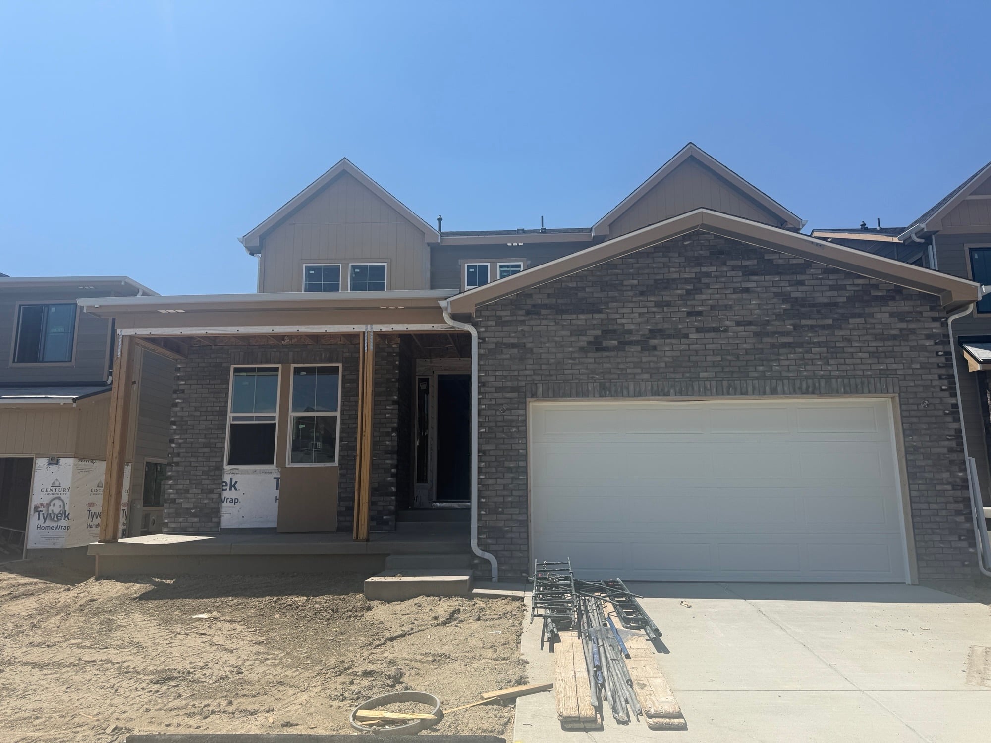 A house with a garage.