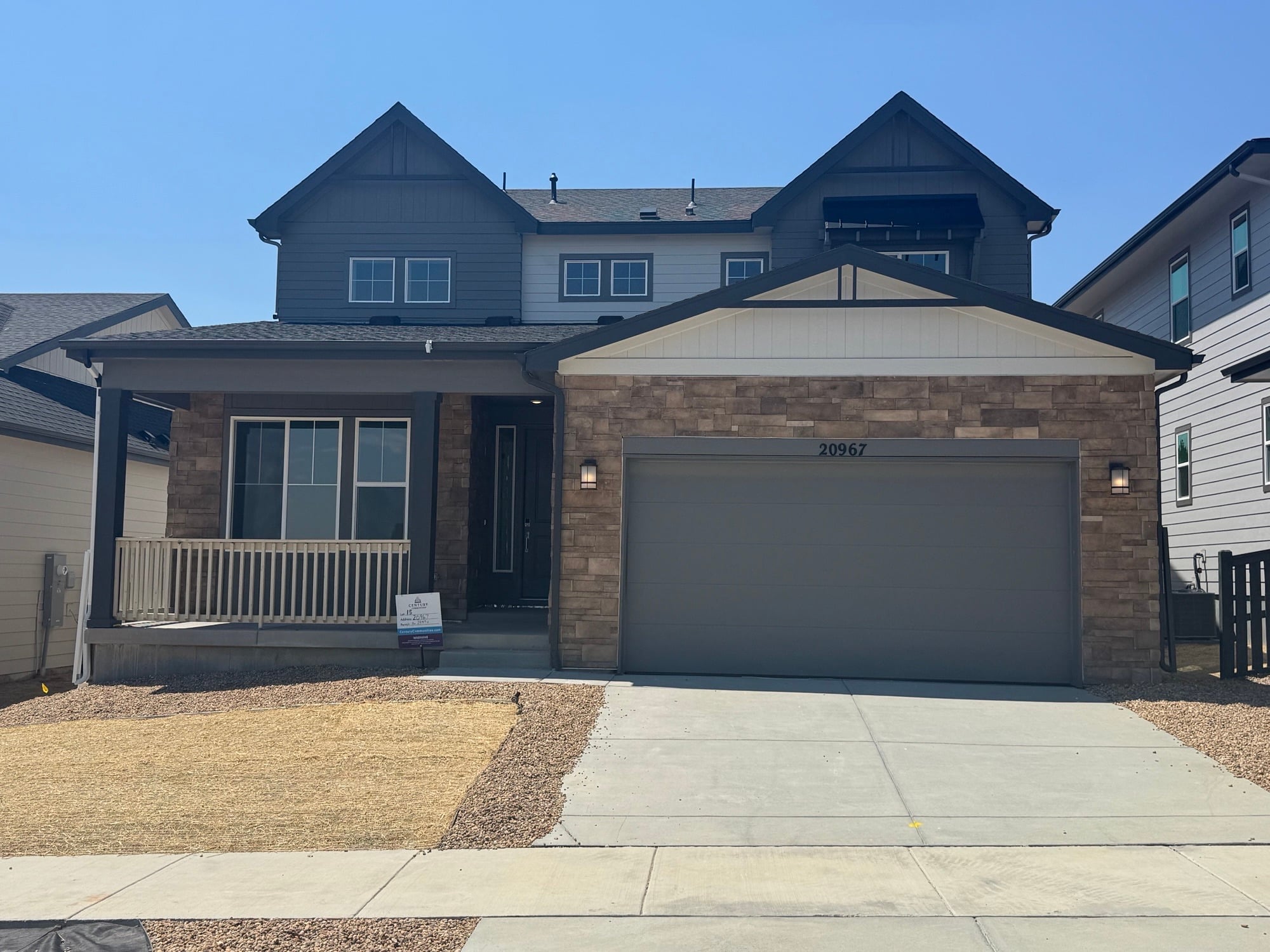 A house with a garage.