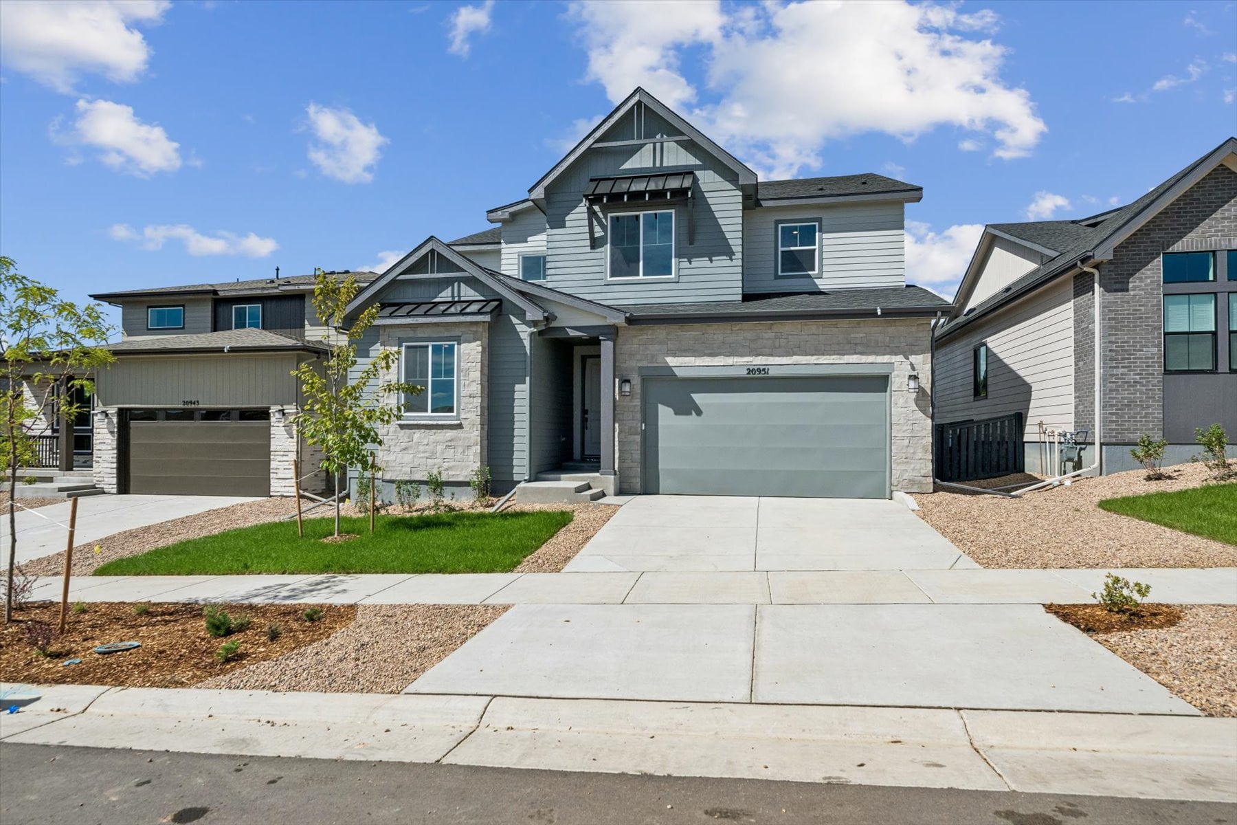 A house with a garage.