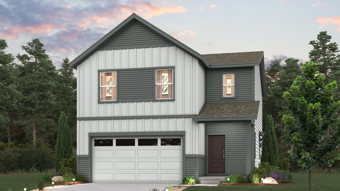 A house with a garage.