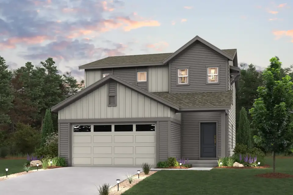 A house with a garage.