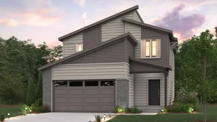 A house with a garage.