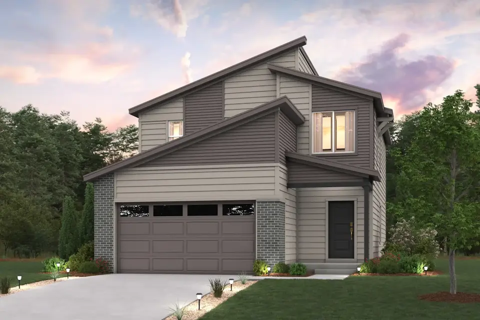 A house with a garage.