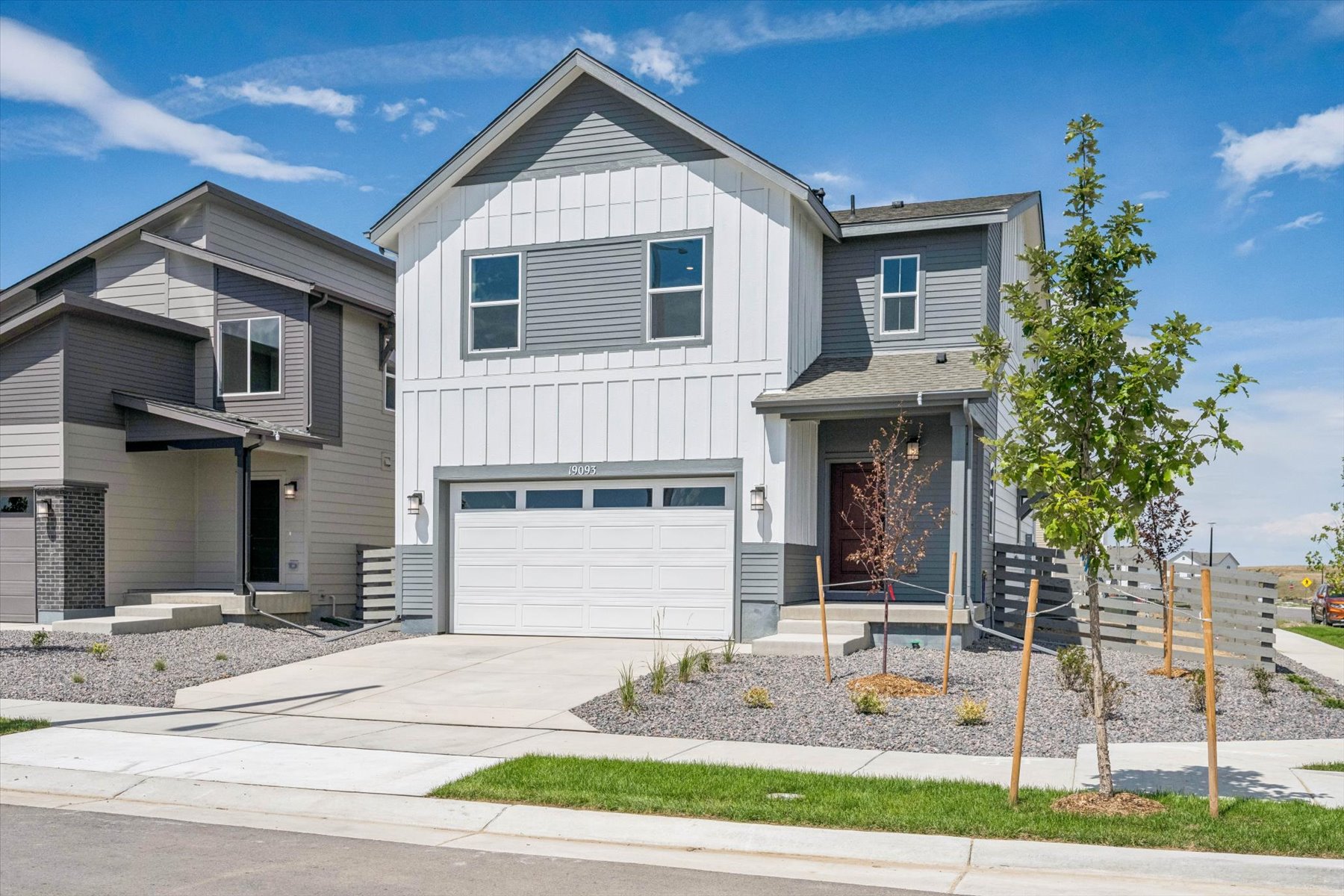 A house with a garage.