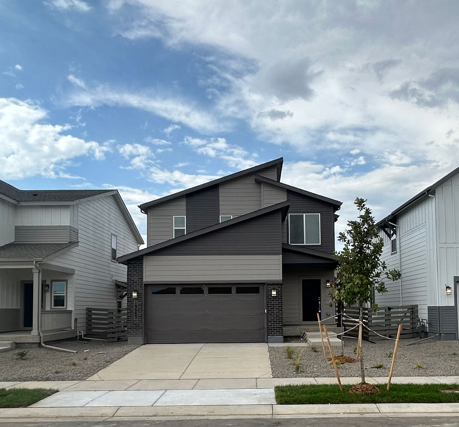 A house with a garage.