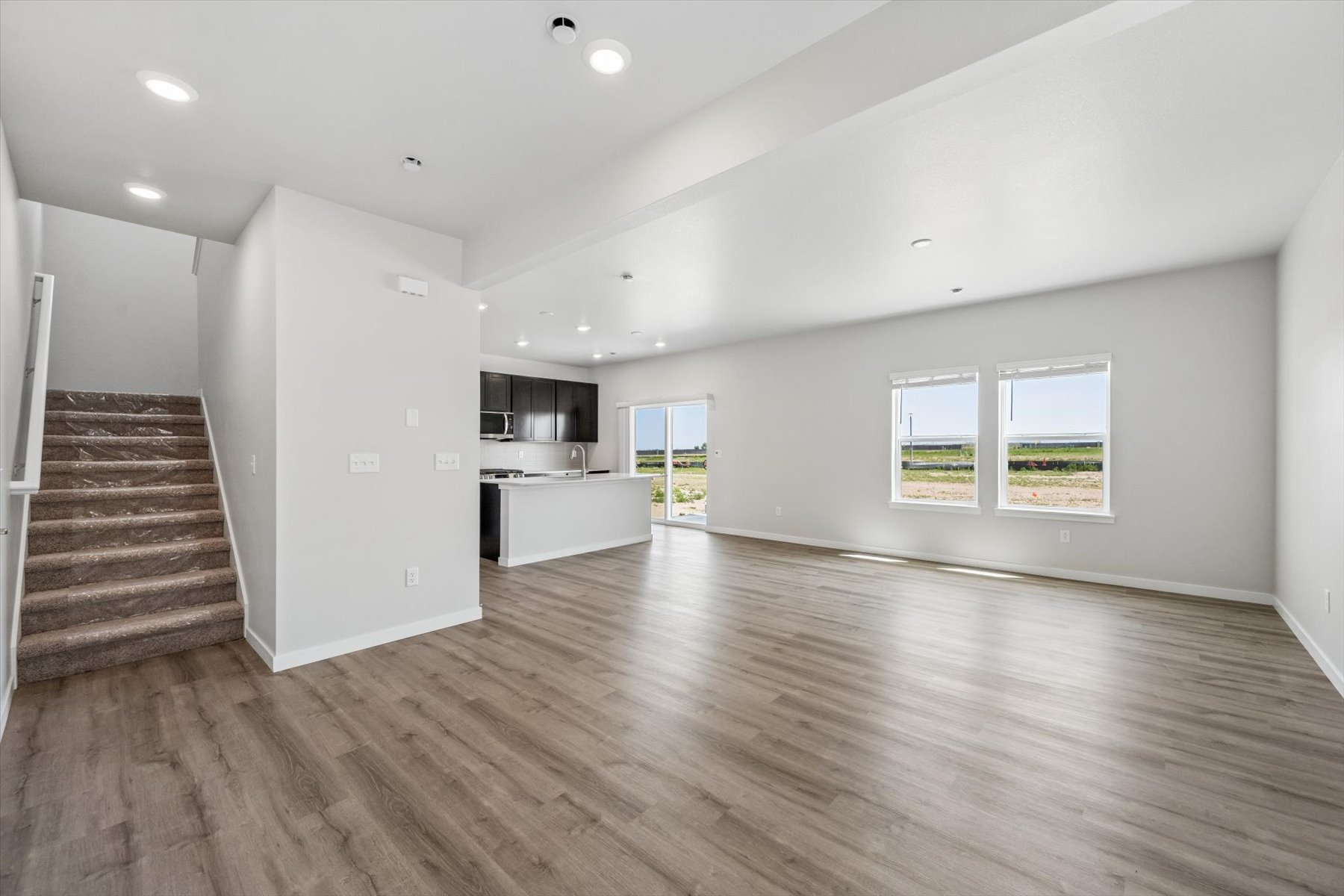 A large empty living room.