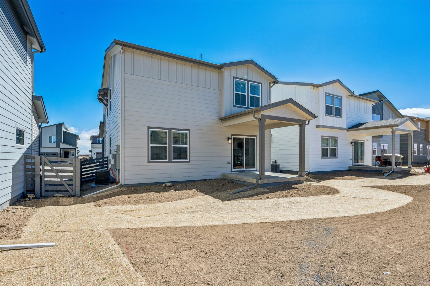 A house with a garage.
