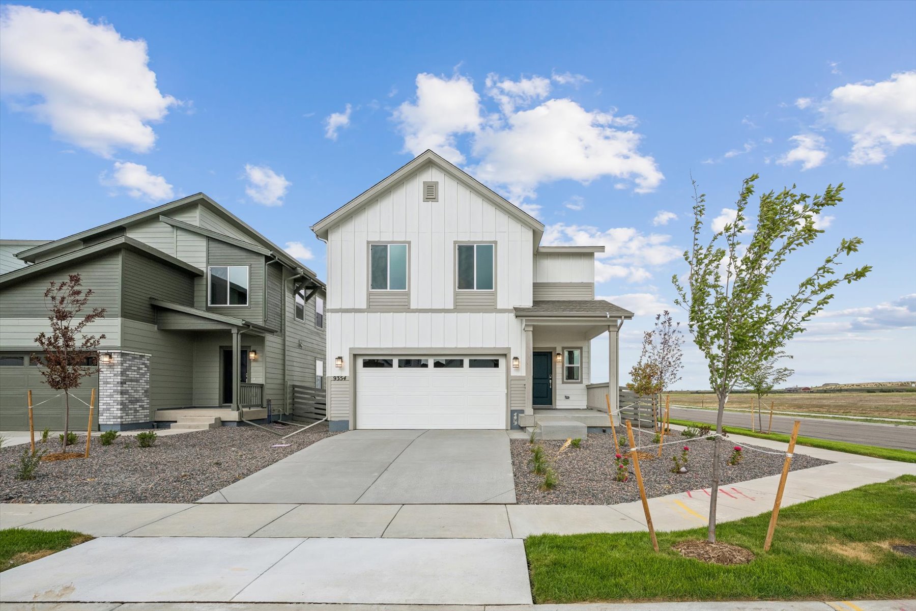 A house with a garage.
