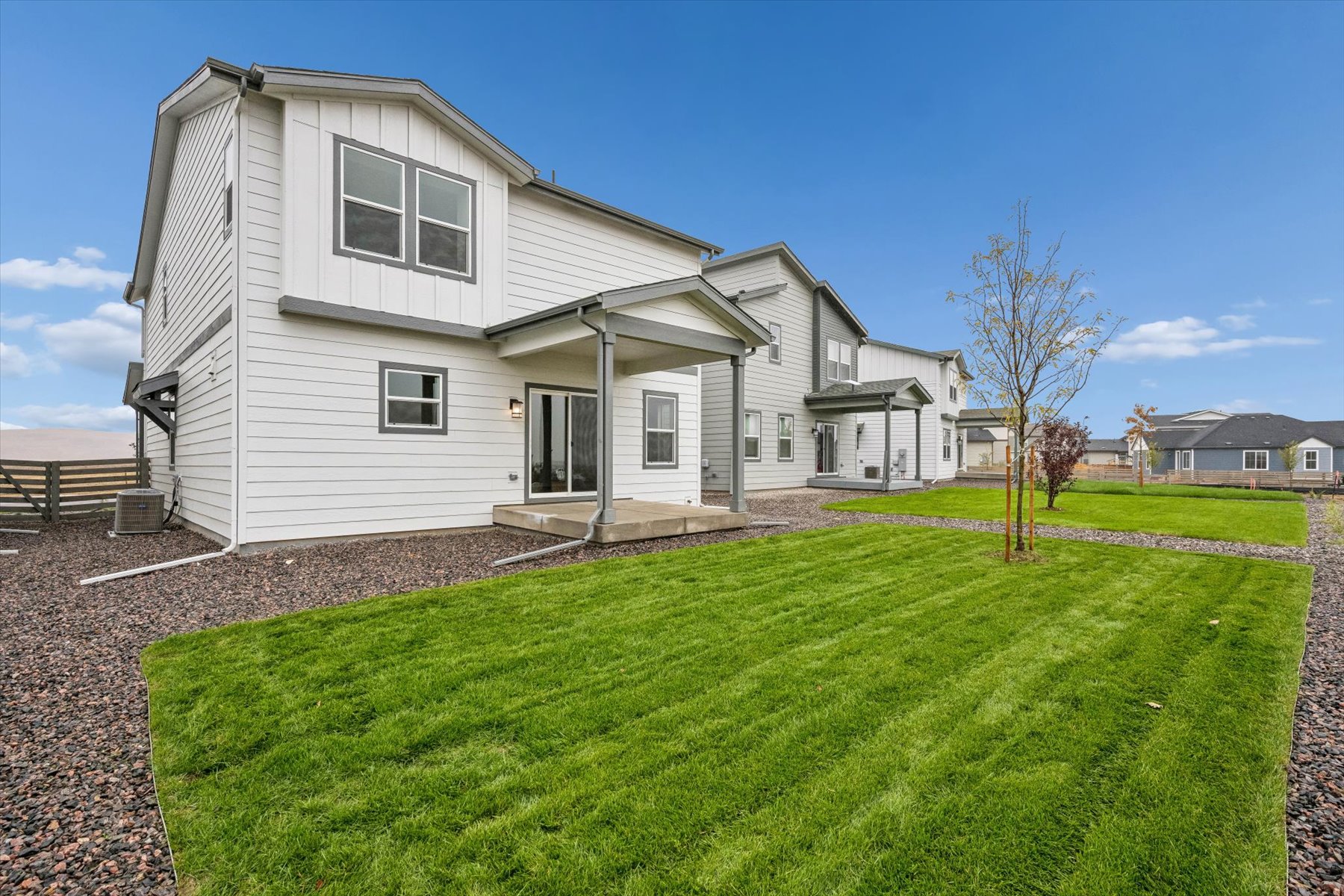 A house with a lawn.