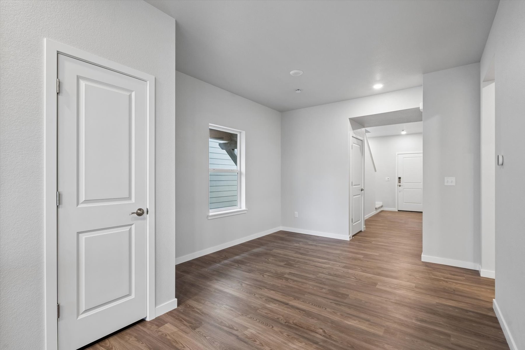 A room with white doors.