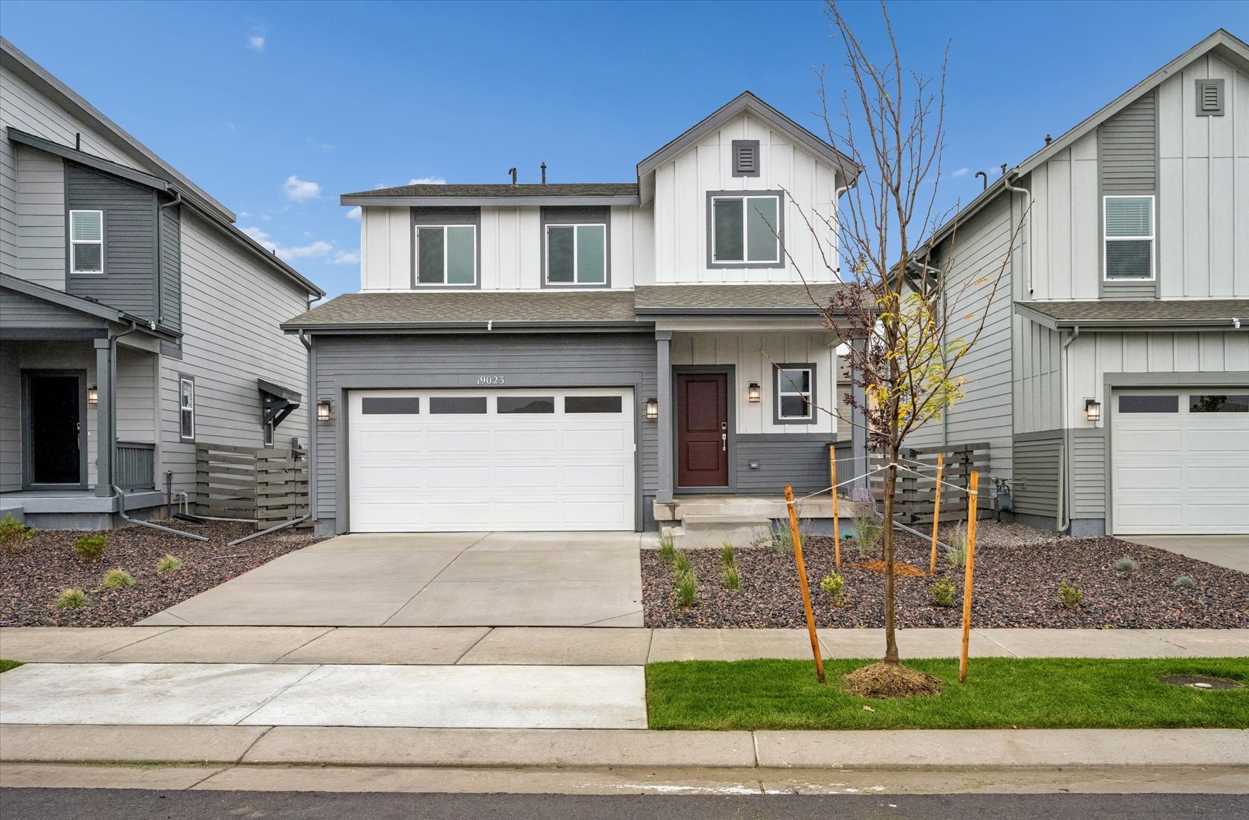 A house with a garage.