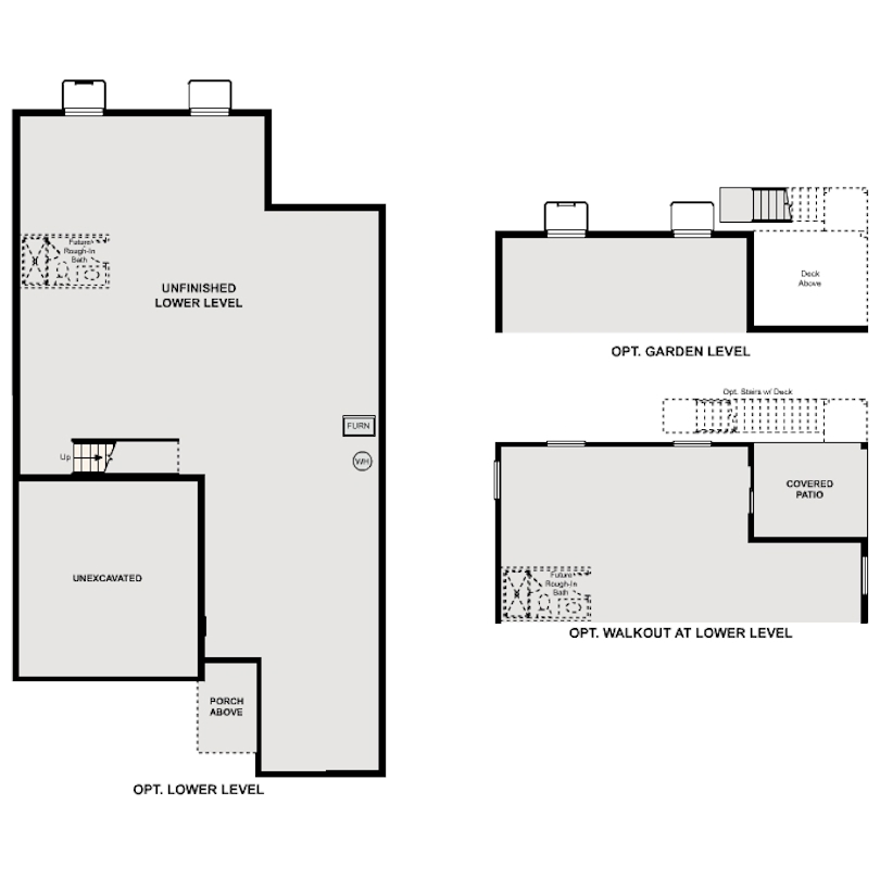 Telluride floor plan lower level options at Morgan Hill in Erie, CO by Century Communities