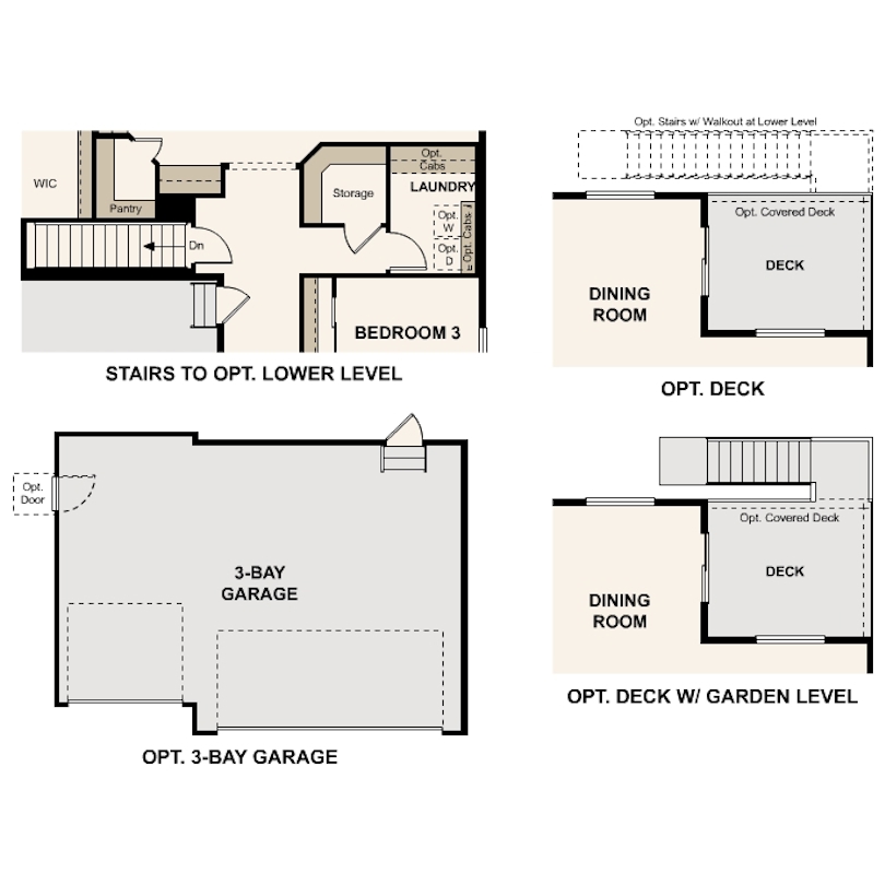 Telluride floor plan main level options at Morgan Hill in Erie, CO by Century Communities