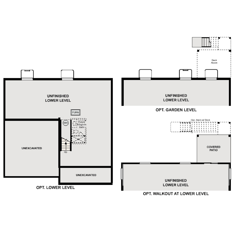 Avon floor plan lower level options at Morgan Hill in Erie, CO by Century Communities