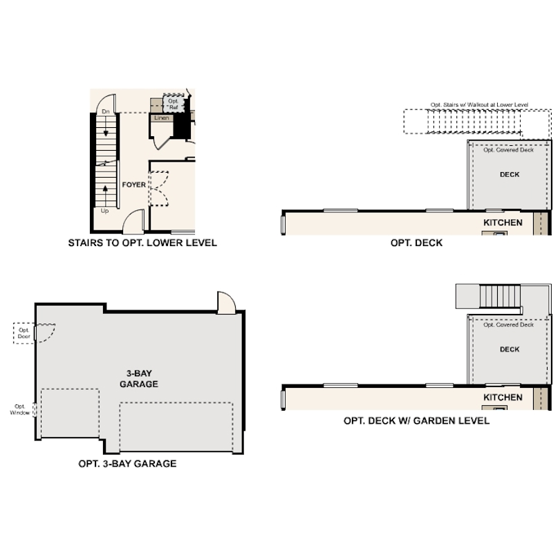 Avon floor plan main level options at Morgan Hill in Erie, CO by Century Communities