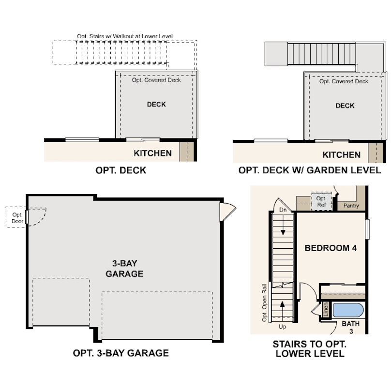 Vail floor plan main level options at Morgan Hill in Erie, CO by Century Communities