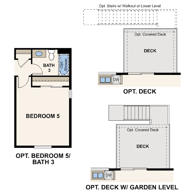 Torreys floor plan main level options at Morgan Hill in Erie, CO by Century Communities