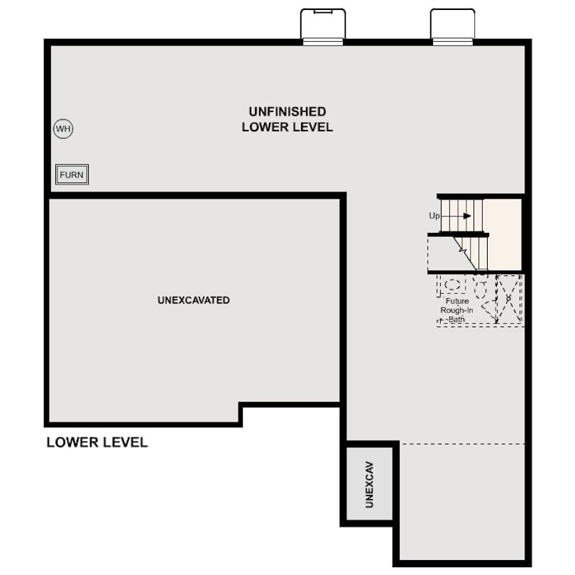 Crestone floor plan lower level at Morgan Hill in Erie, CO by Century Communities