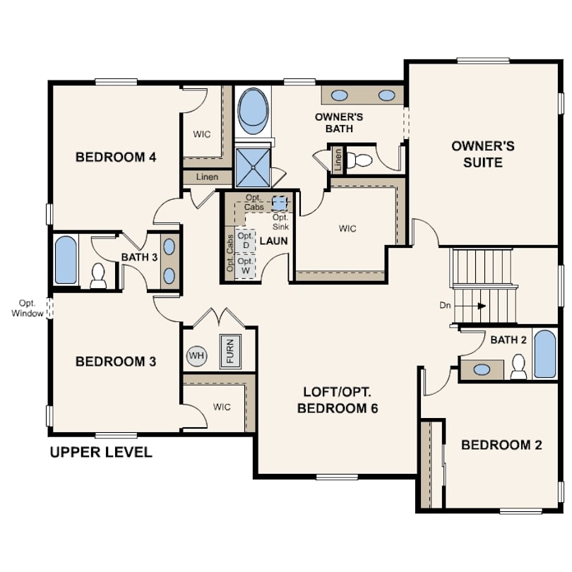 Crestone floor plan upper level at Morgan Hill in Erie, CO by Century Communities