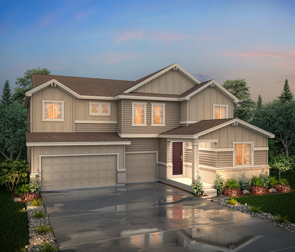 A house with a large front yard.