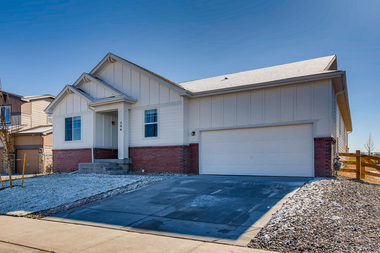 A house with a garage.