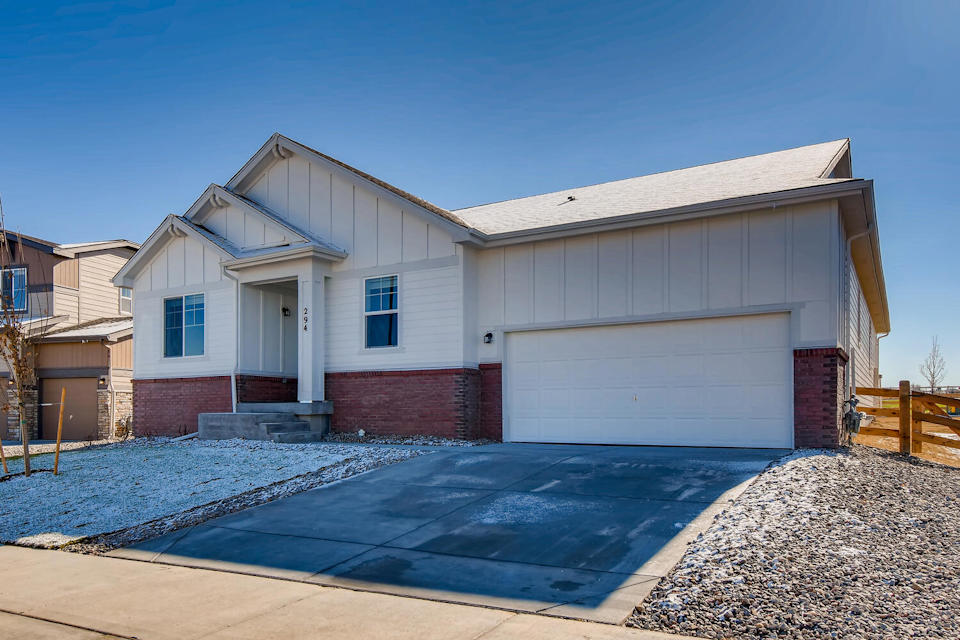 A house with a garage.