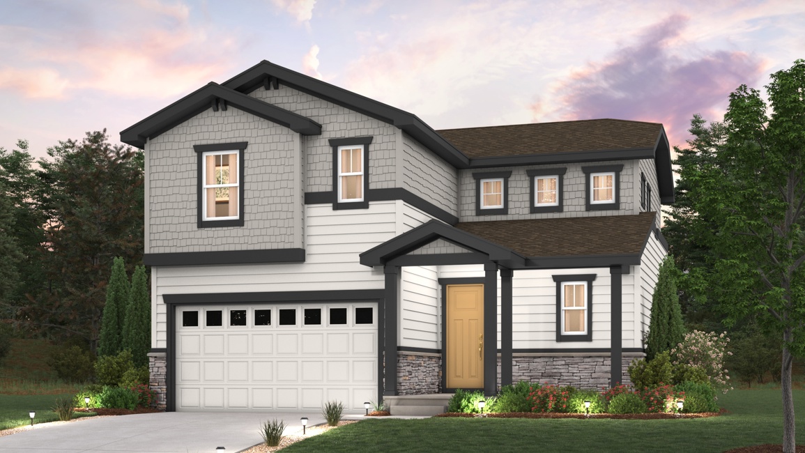 A house with a garage.